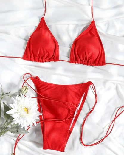 Halter Bikini Set - Scarlet