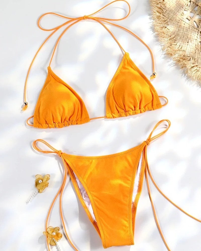 Halter Bikini Set - Sunset