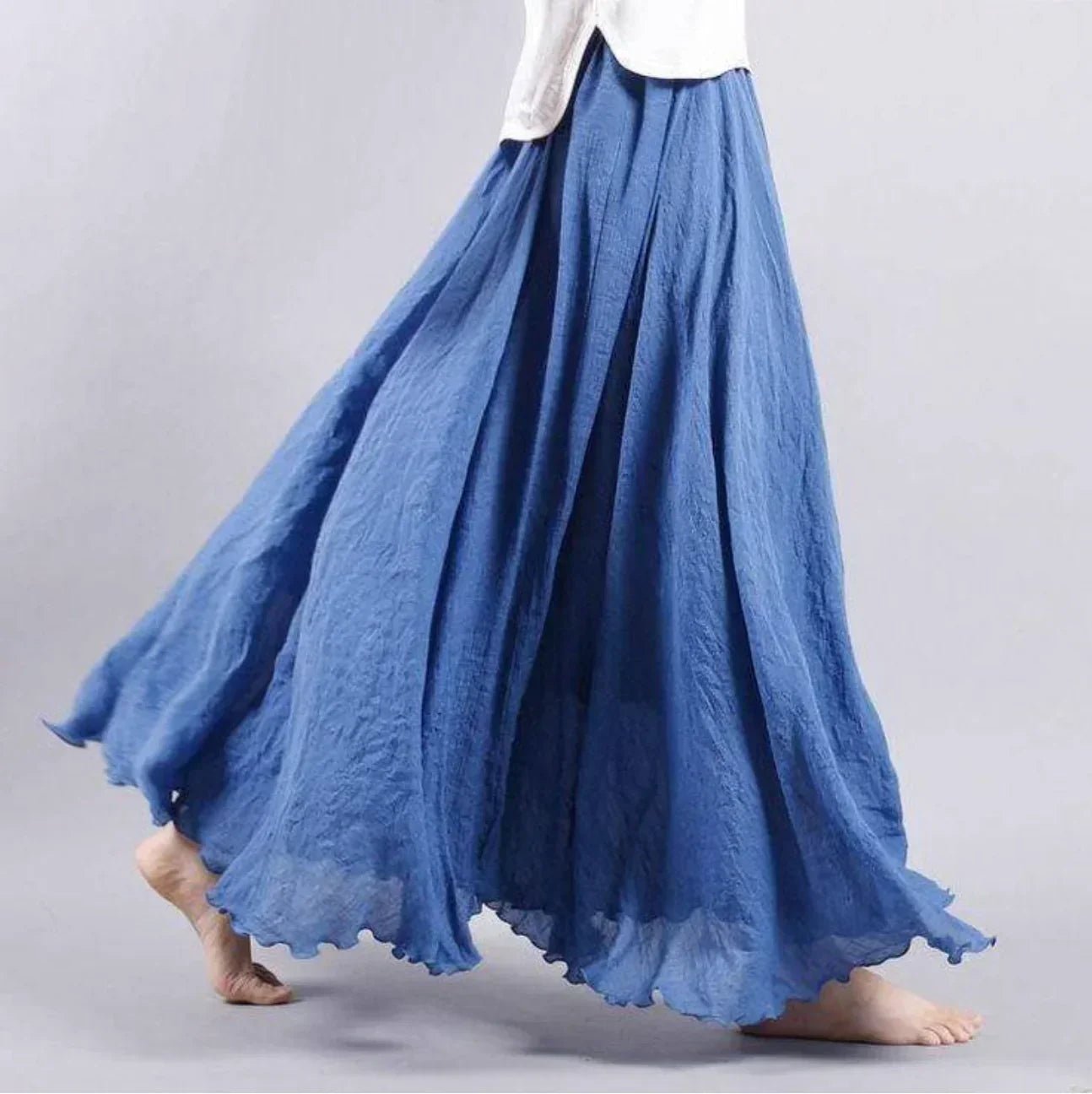 Women's Flowy Maxi Skirt - Blue