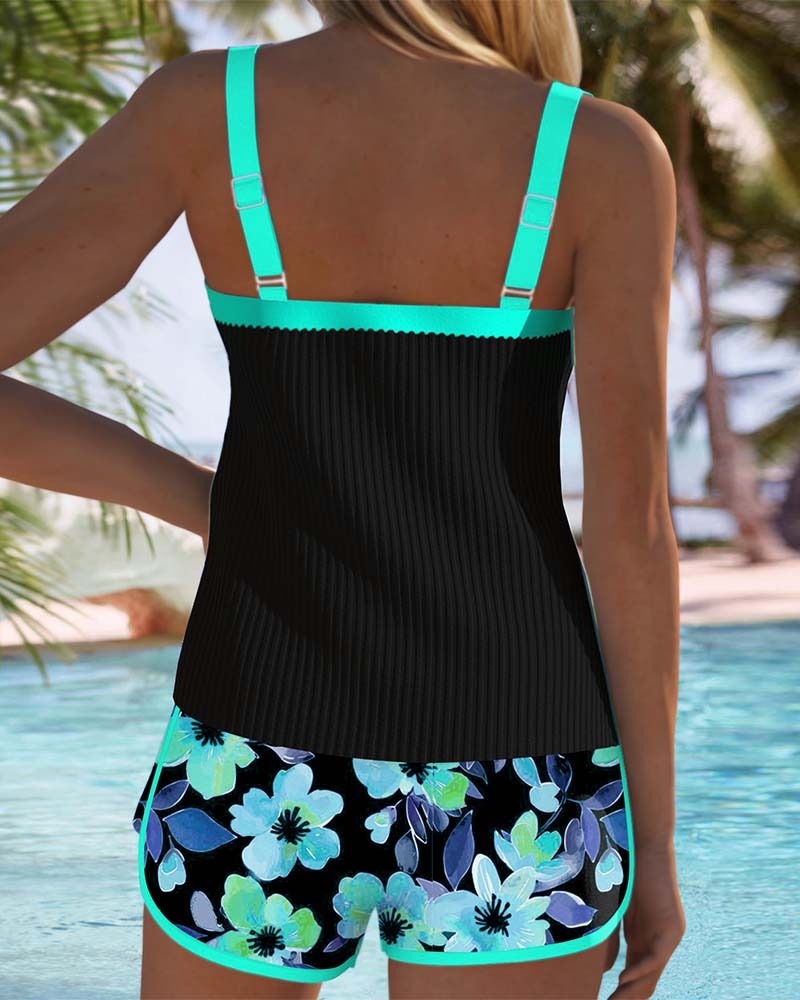 Tankini Swimsuit Two Piece Set