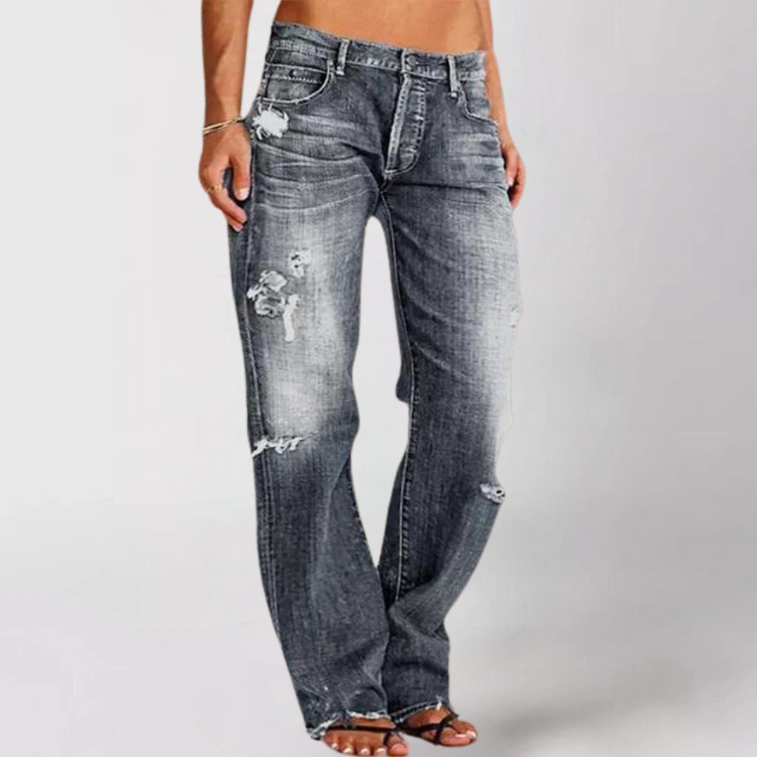 Women's Straight-Leg Jeans - Gray