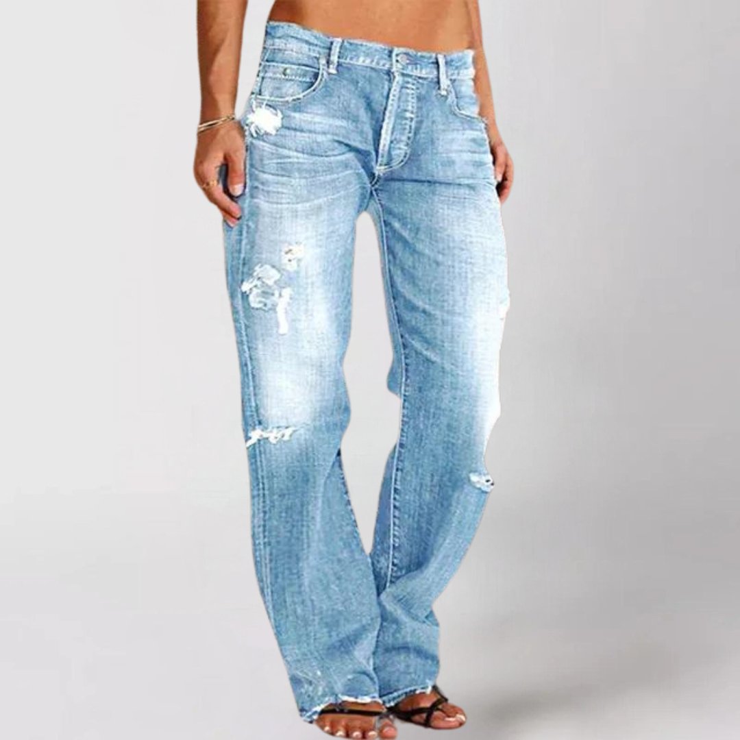 Women's Straight-Leg Jeans - Light Blue