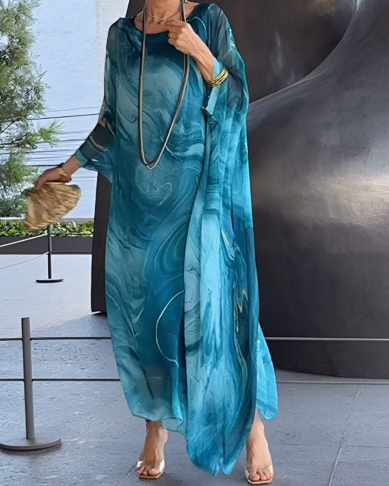 Beach Kaftan Maxi Dress - Blue
