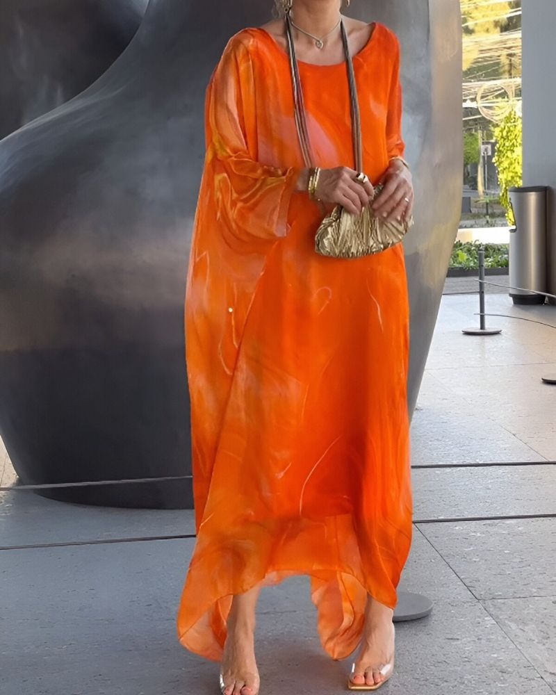 Beach Kaftan Maxi Dress - Orange