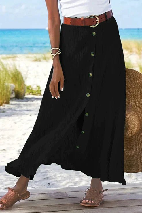 Women's A-Line Maxi Skirt - Black