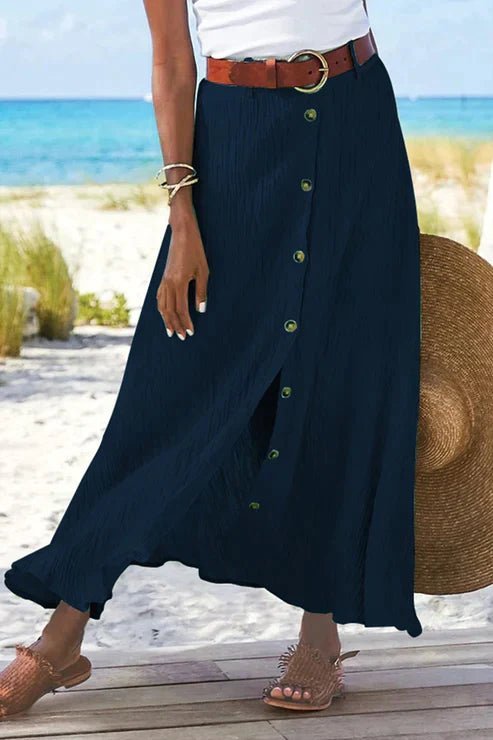 Women's A-Line Maxi Skirt - Tibetan Blue