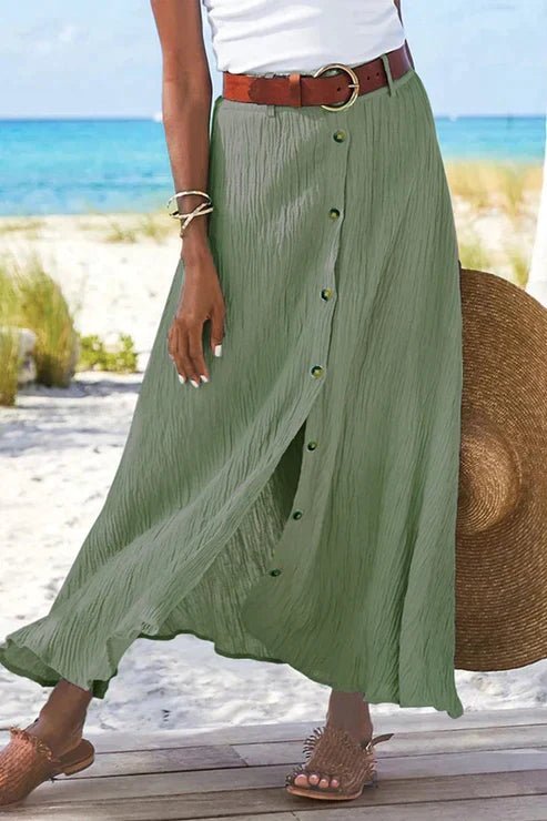 Women's A-Line Maxi Skirt - Light Green