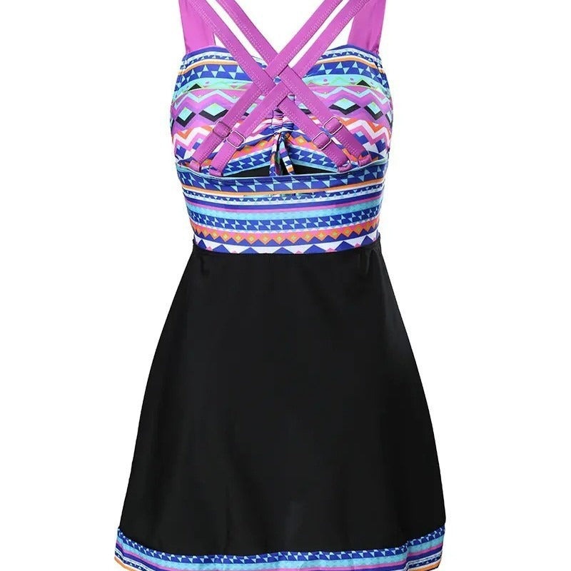 Geometric Print Swimdress