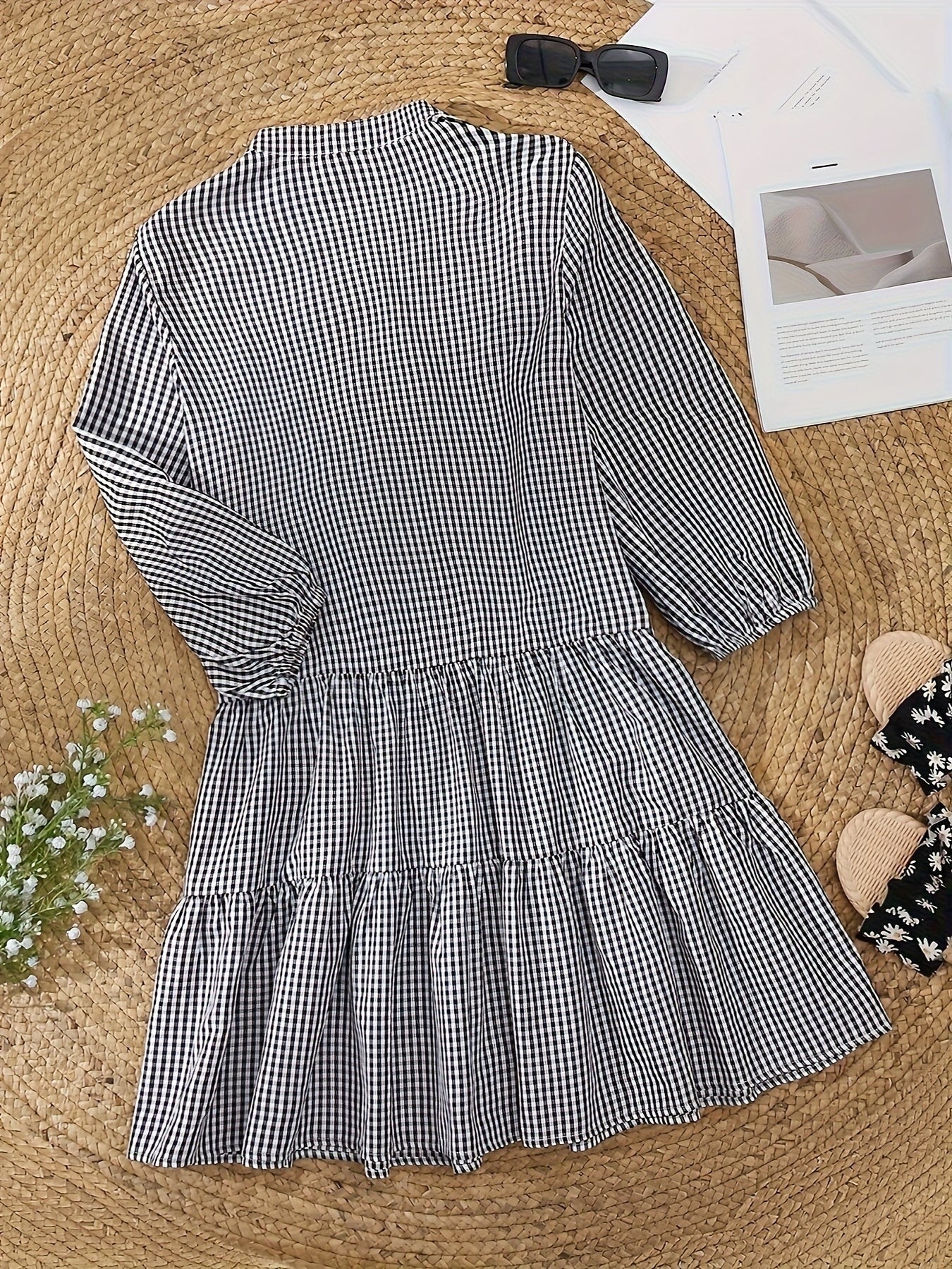 Gingham Tiered Mini Dress