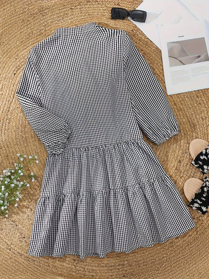 Gingham Tiered Mini Dress