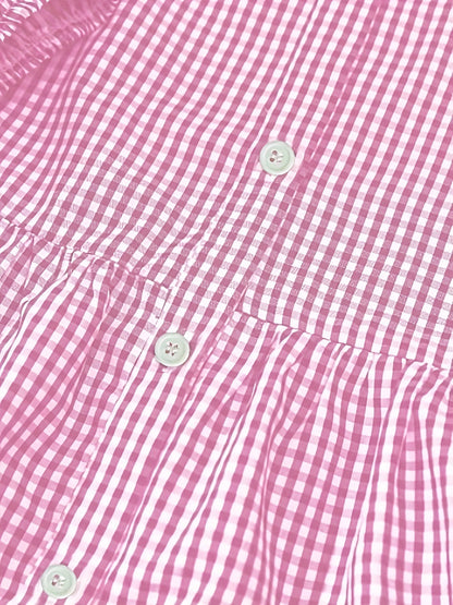 Gingham Tiered Mini Dress