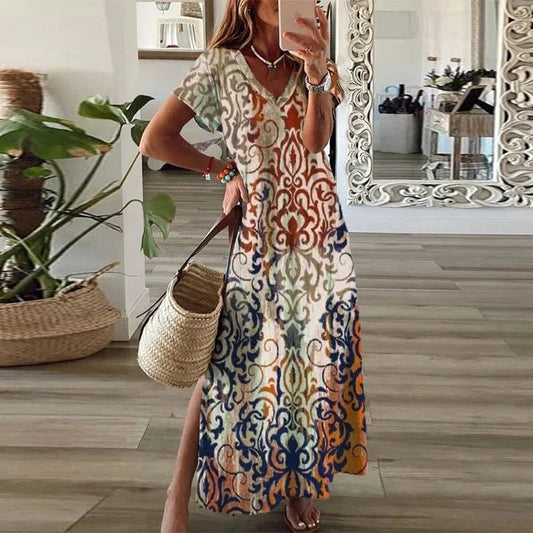 Boho Maxi Dress - Brown