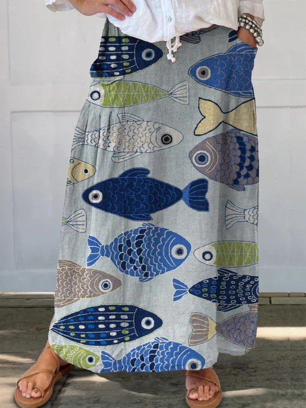 Women's Maxi Skirt - Blue