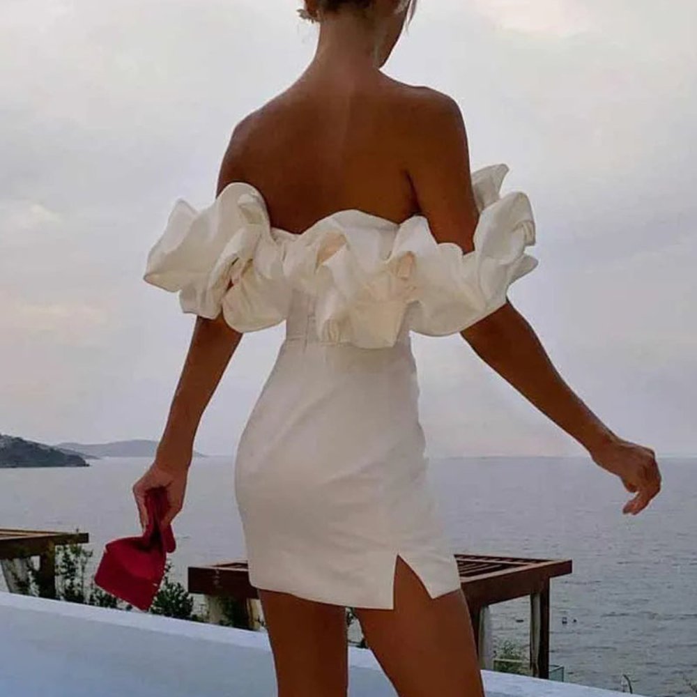 Women's Off-Shoulder Satin Mini Dress