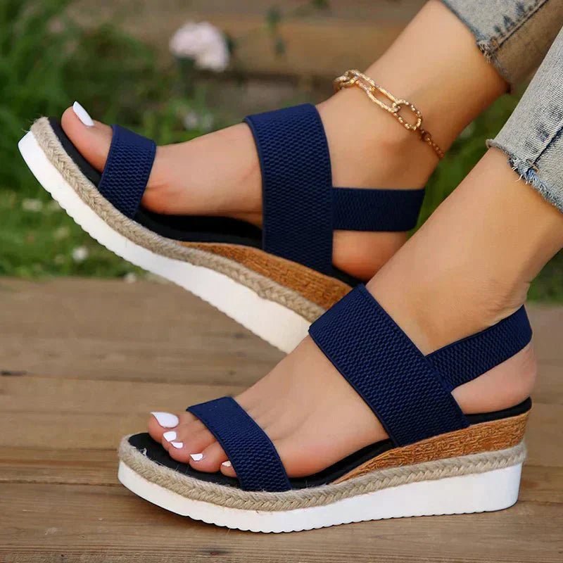 Women's Platform Wedge Sandals - Blue