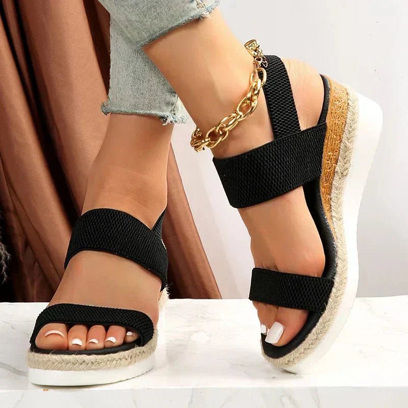 Women's Platform Wedge Sandals - Black (Almost sold out)