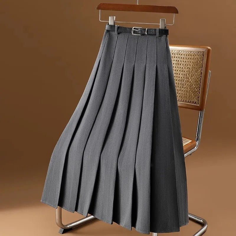 Women's Pleated High-Waisted Midi Skirt