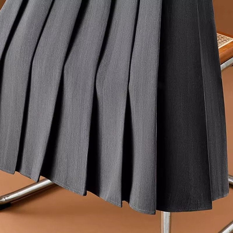 Women's Pleated High-Waisted Midi Skirt