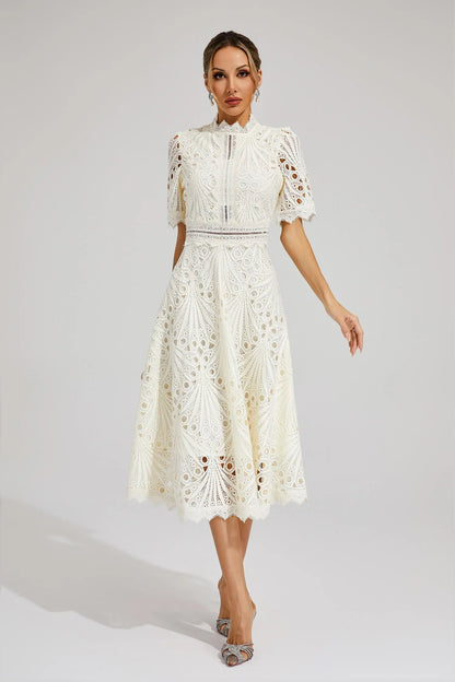 Wedding Guest Lace Midi Dress