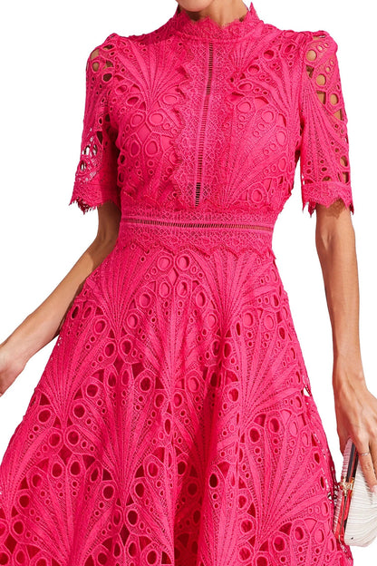 Wedding Guest Lace Midi Dress