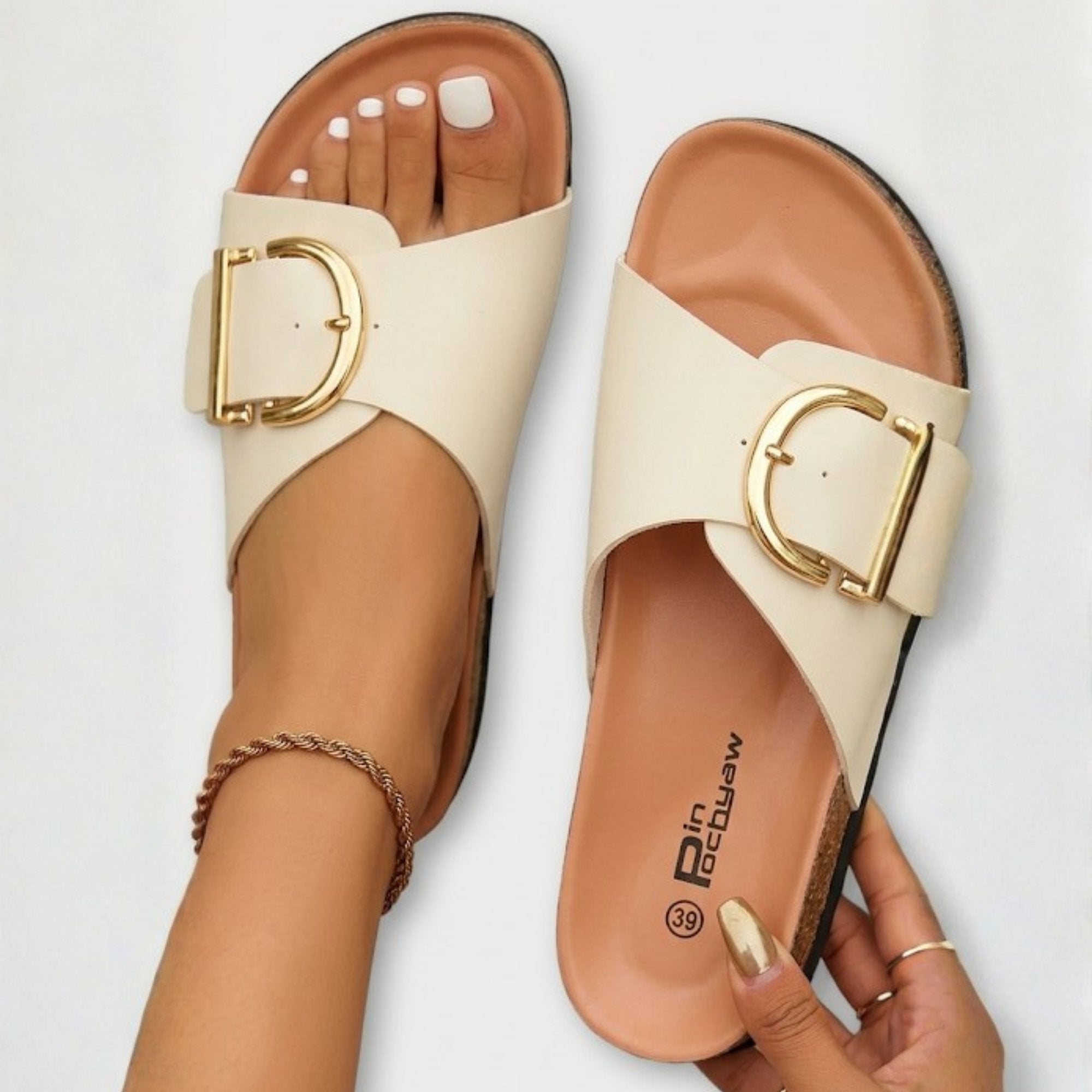 Women's Buckle Slide Sandals