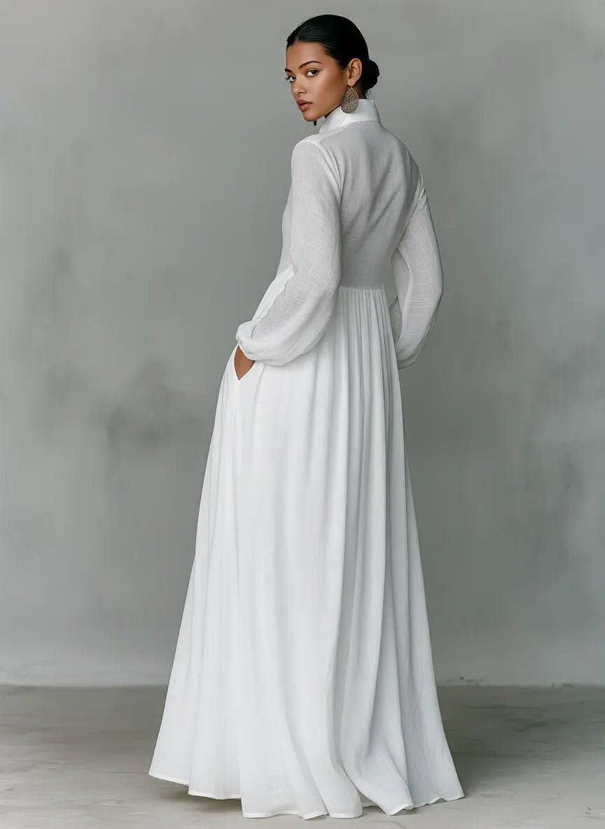 Women's Flowy Maxi Shirt Dress