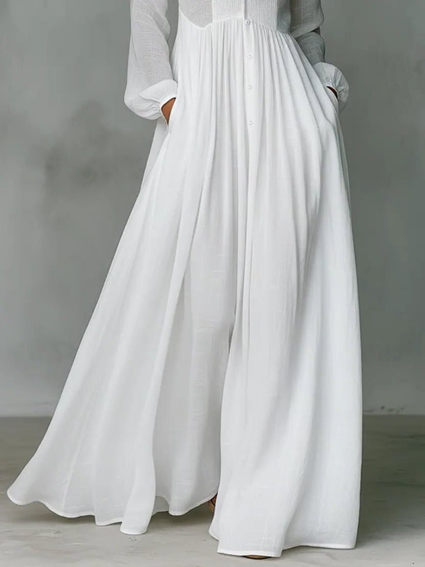 Women's Flowy Maxi Shirt Dress
