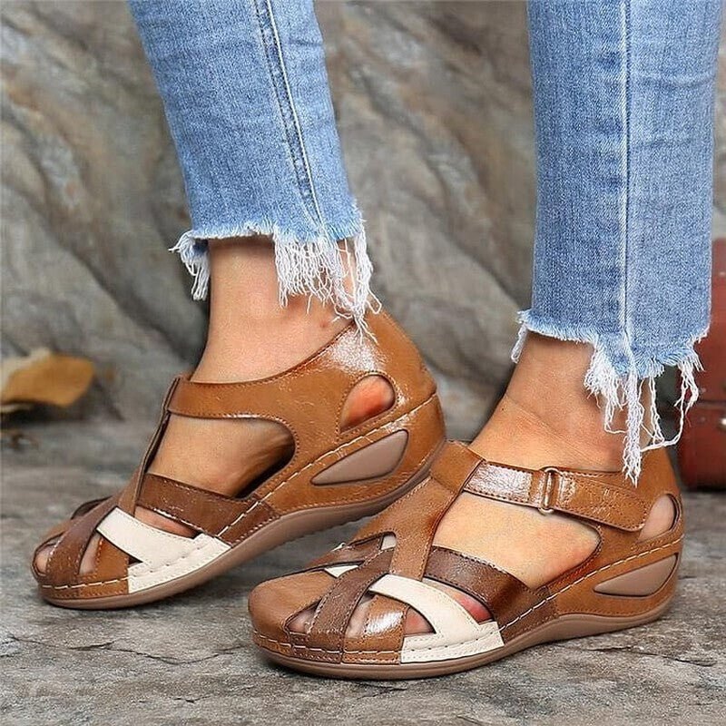 Women's Gladiator Wedge Sandals - Brown