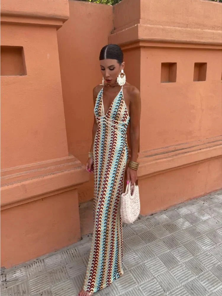 Boho Halter Maxi Dress