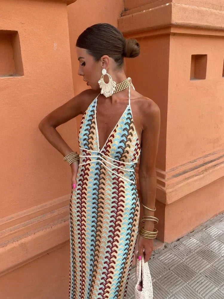 Boho Halter Maxi Dress