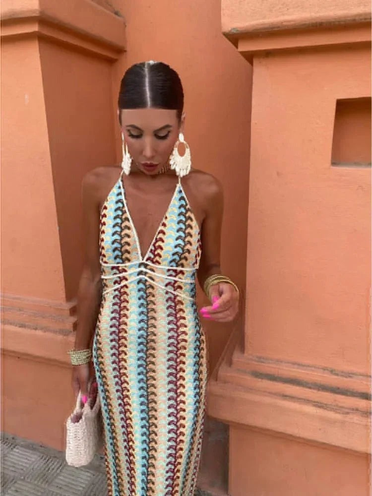 Boho Halter Maxi Dress