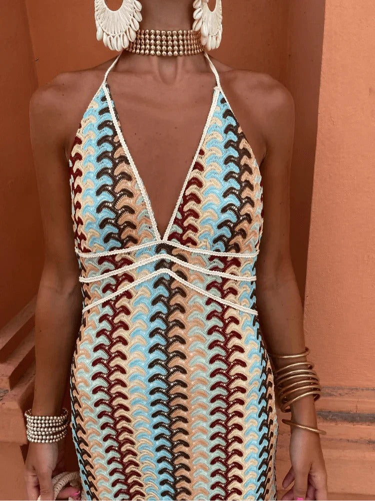 Boho Halter Maxi Dress