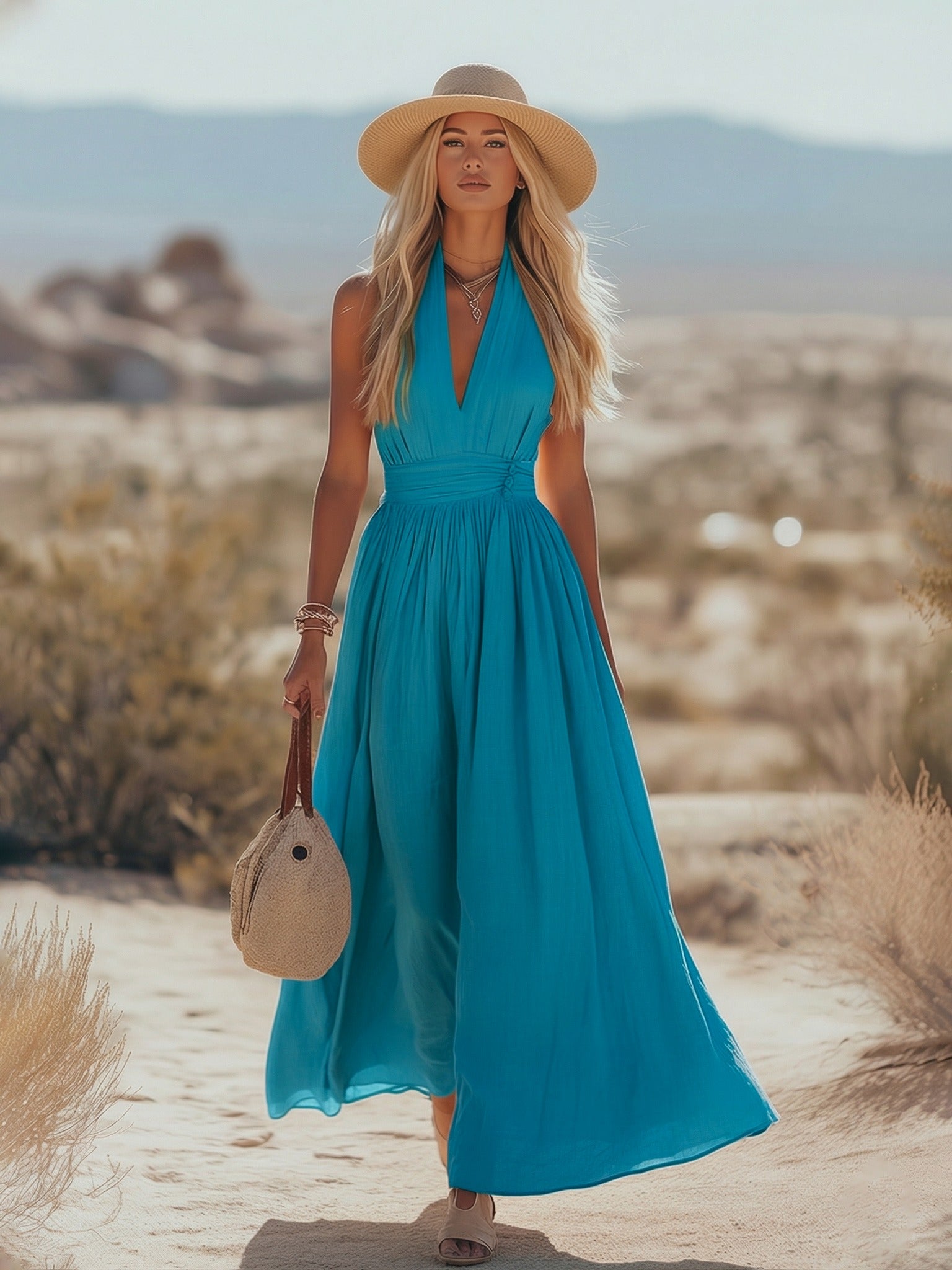 Vacation Halter Maxi Dress