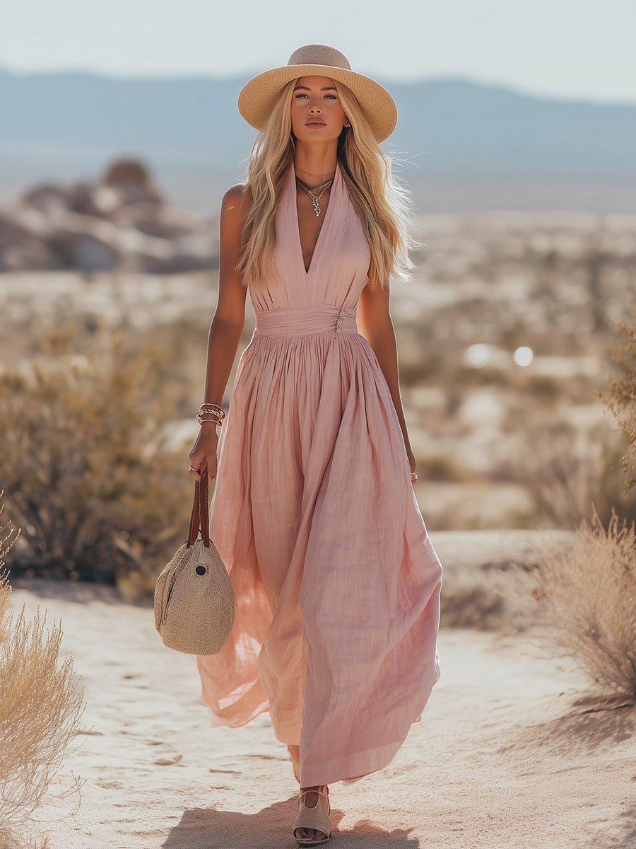 Vacation Halter Maxi Dress