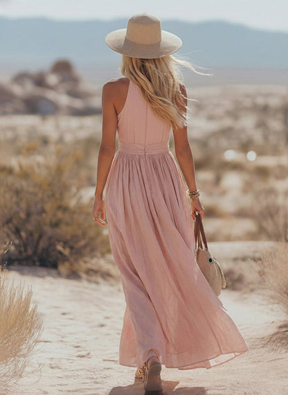 Vacation Halter Maxi Dress