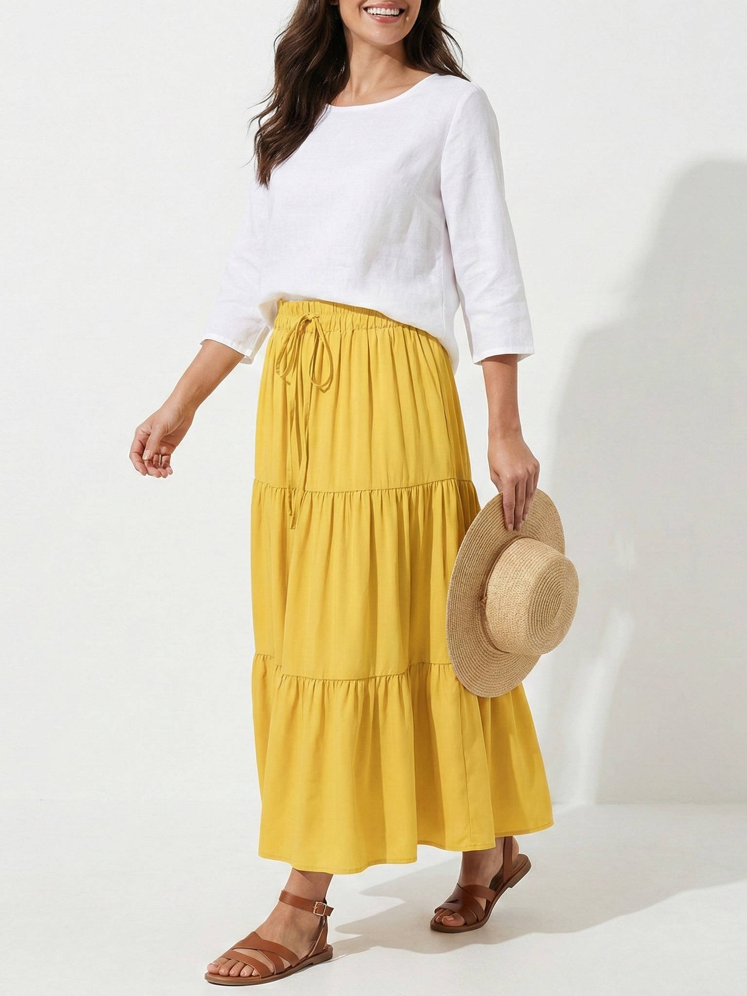 Women's Maxi Skirt - Yellow