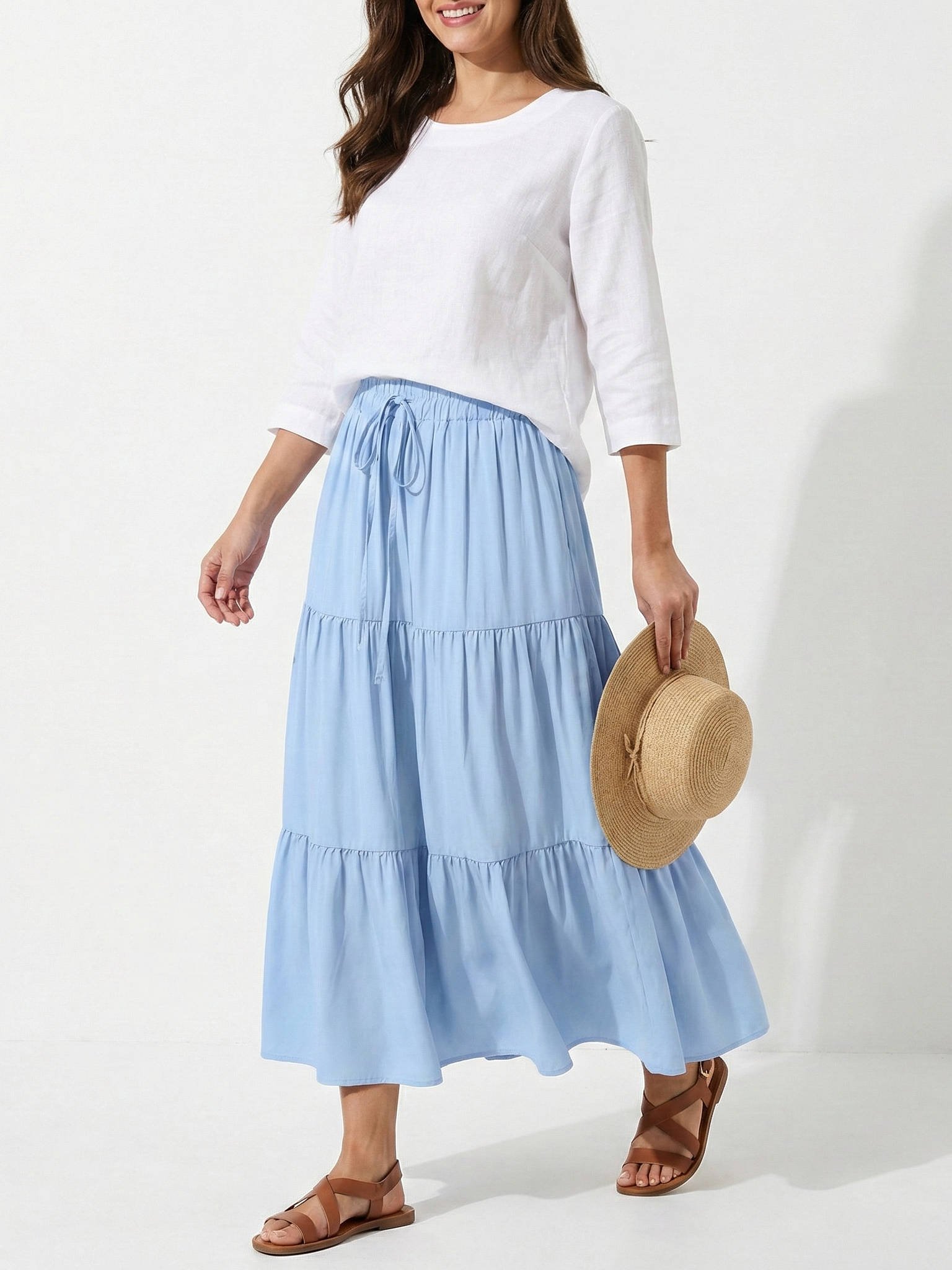 Women's Maxi Skirt - Light Blue