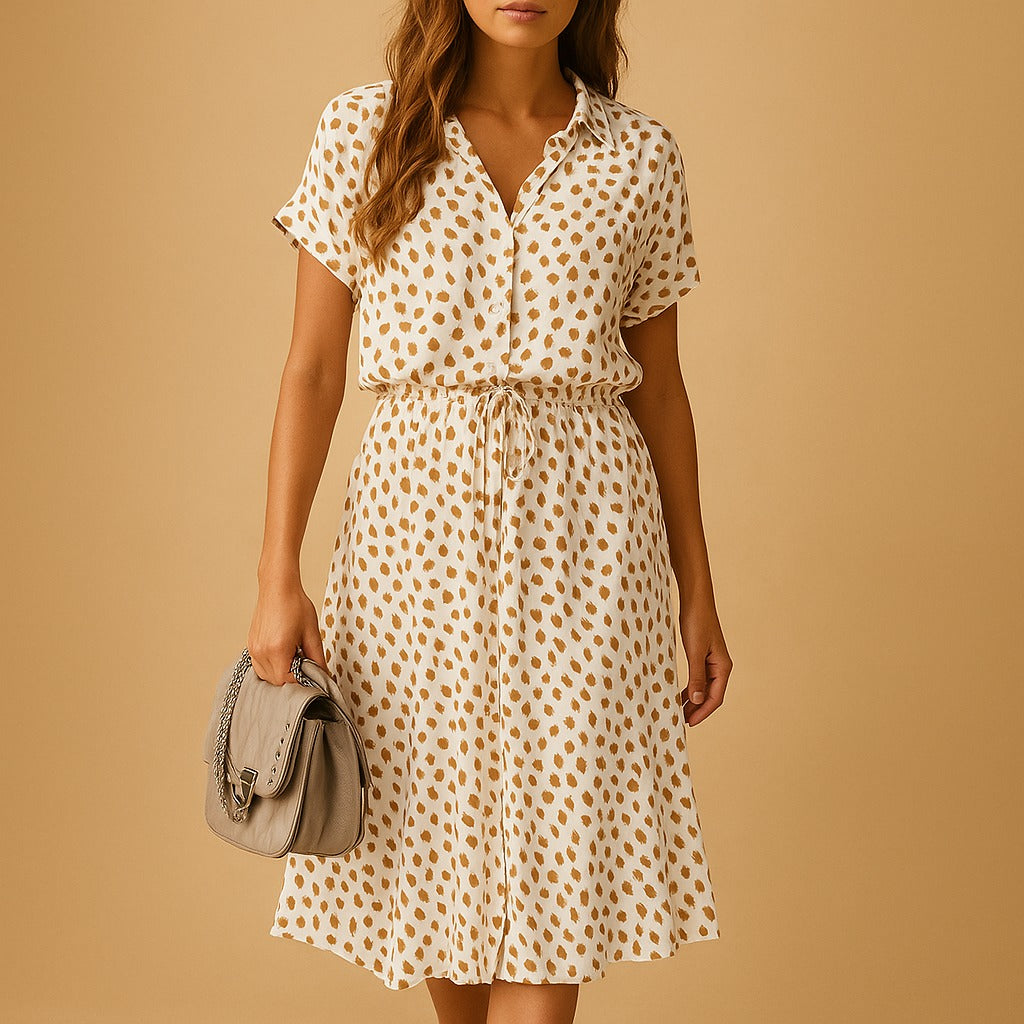 Polka Dot Midi Dress - White
