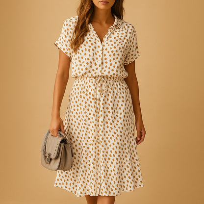 Polka Dot Midi Dress - White