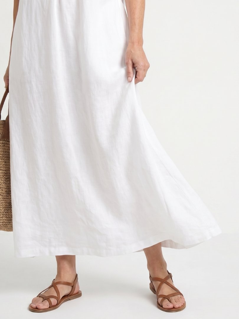 Women's Ruffled Linen Maxi Dress