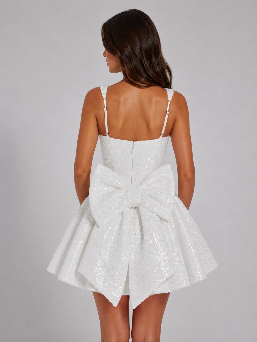 Women's Sequin Square Neck Mini Dress