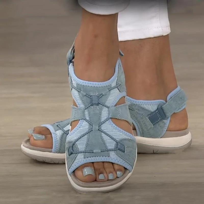 Women's Suede Fisherman Sandals - Blue