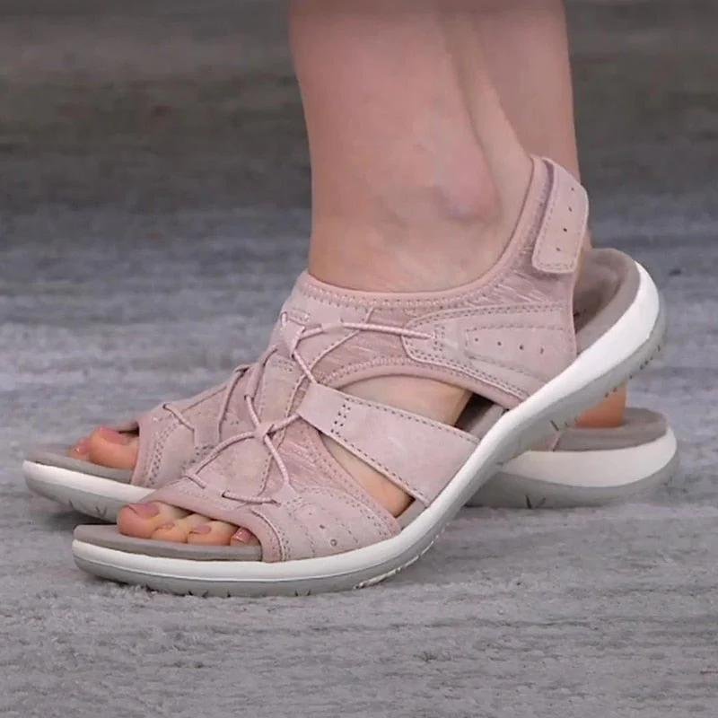 Women's Suede Fisherman Sandals - Pink