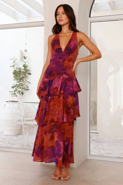 Floral Halter Maxi Dress