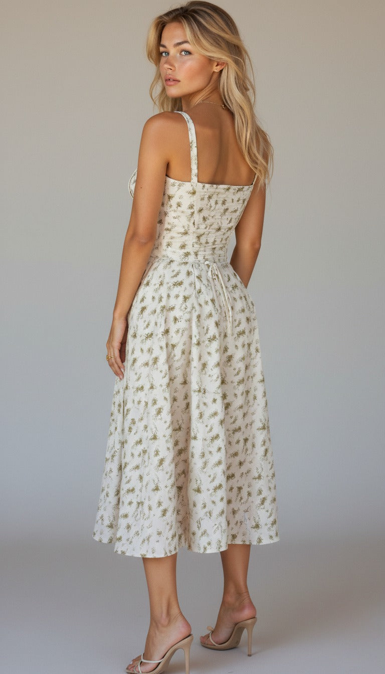 Floral Corset Midi Dress
