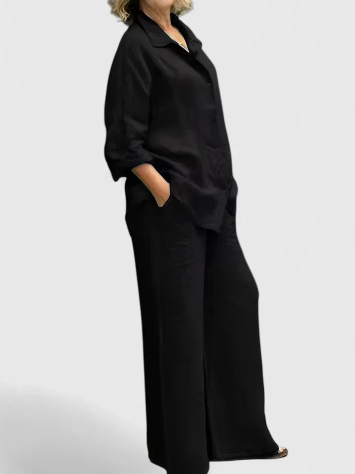 Women's Wide-Leg Co-ord Set - Black