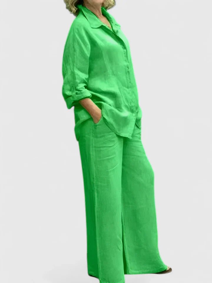 Women's Wide-Leg Co-ord Set - Deep Green