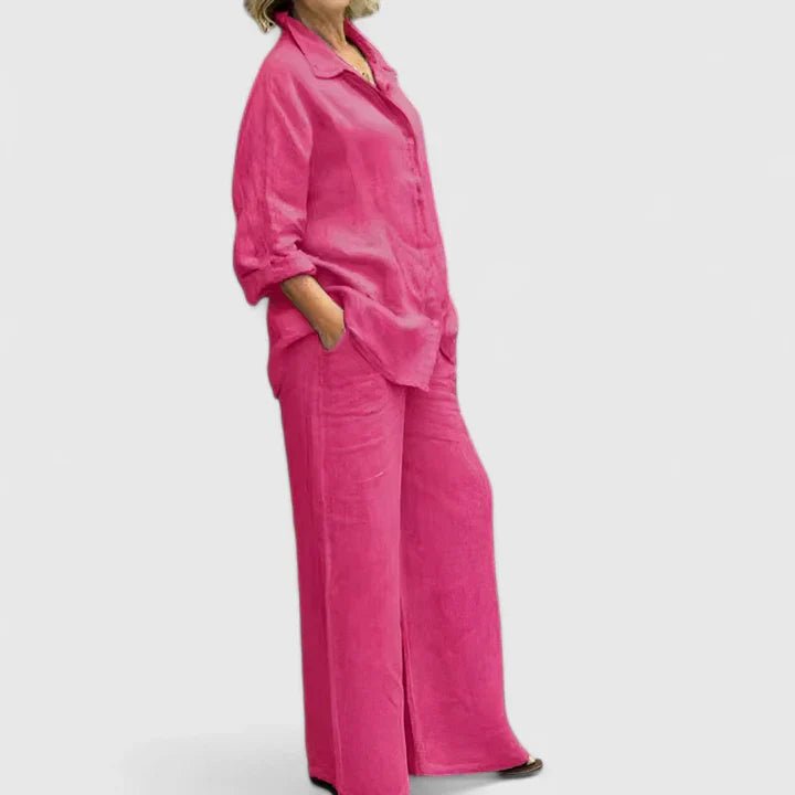 Women's Wide-Leg Co-ord Set - Rose Red