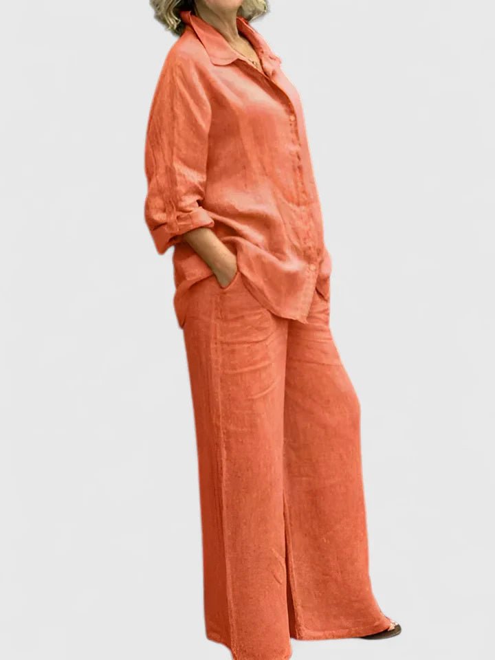 Women's Wide-Leg Co-ord Set - Orange