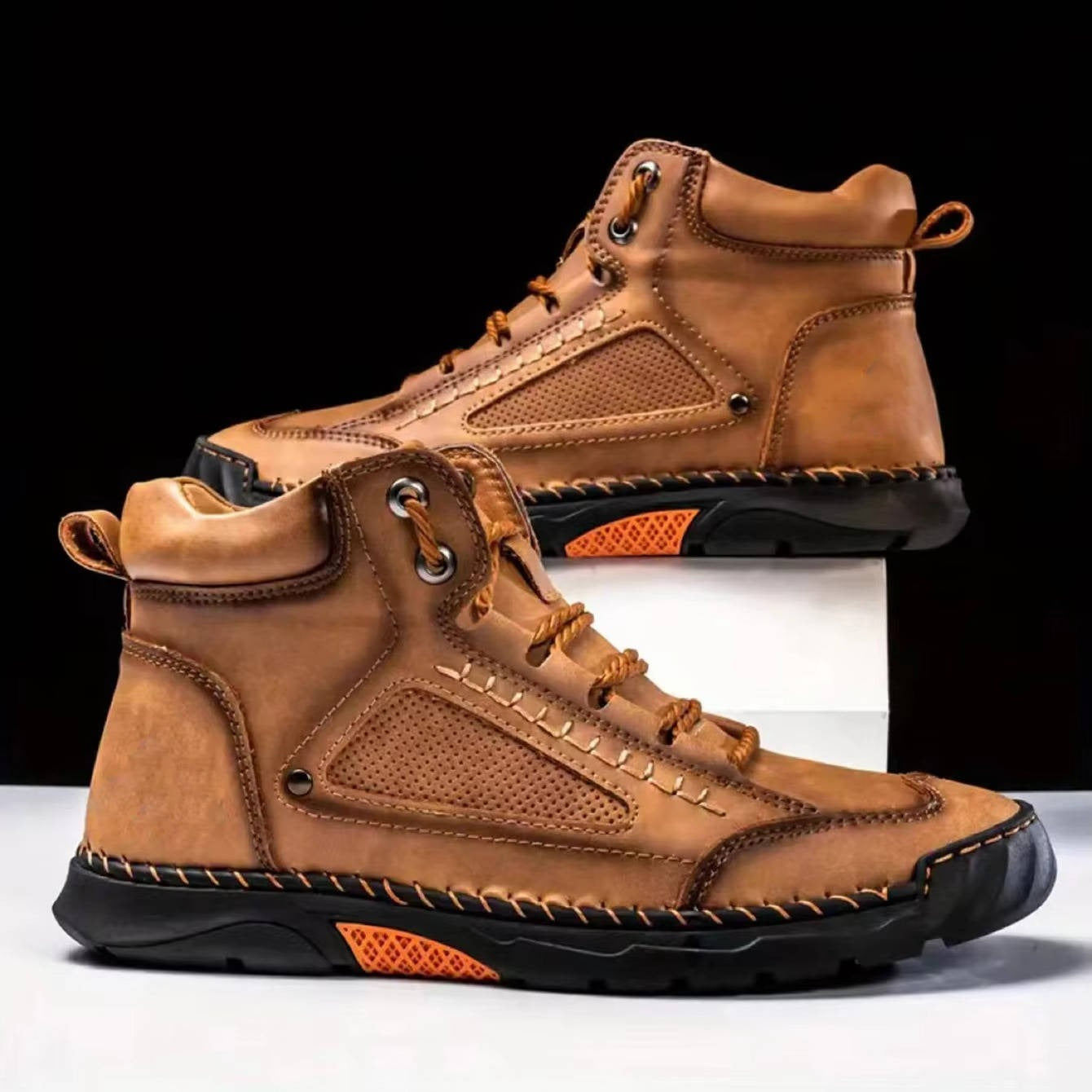 Lace Up Ankle Boots - Gold